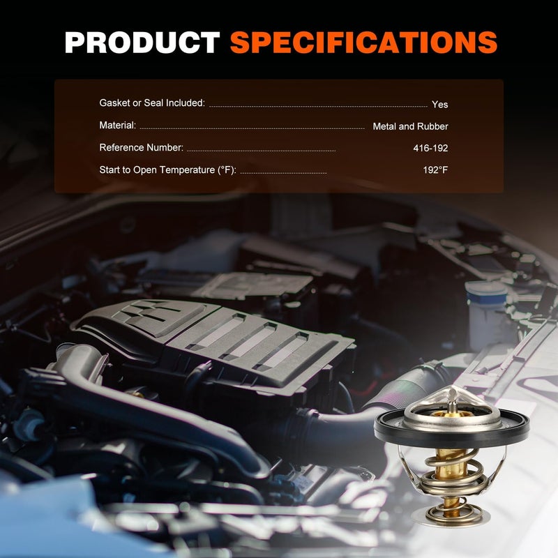 Techie Engine Thermostat 416-192 Compatible with Dodge 2009-2023 Challenger,2006-2023 Charger,for Ram Truck 1500 2011-2023,for Chrysler 2005-2023 300, for Jeep 2005-2022 Grand Cherokee Commander - Image 3